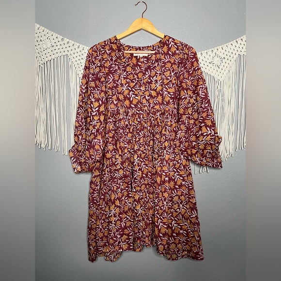 Daughters of India Kyra Balloon Sleeve Gauze Mini Dress Size Medium - Picture 5 of 7